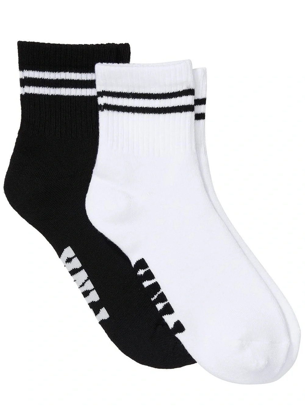 Victoria's Secret PINK 2 Pack Crew  Socks/ 2 Quarter Socks Set  One Size